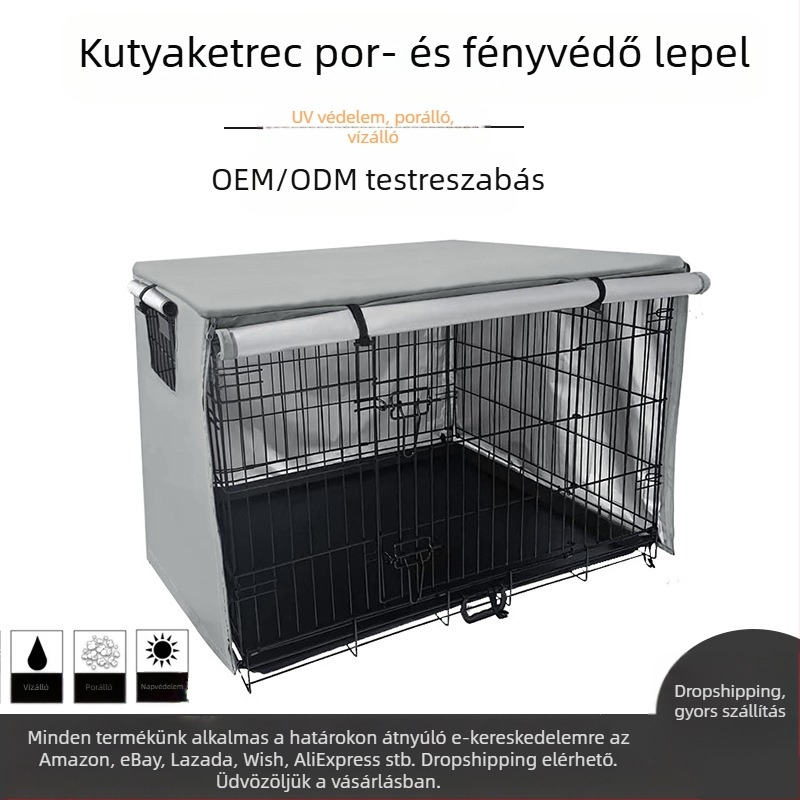 Szabadtéri állatketrec-ponyva háztartási kutyaketrec porvédő gyártók nagykereskedelmi kültéri kisállat-drótketrec védőburkolat