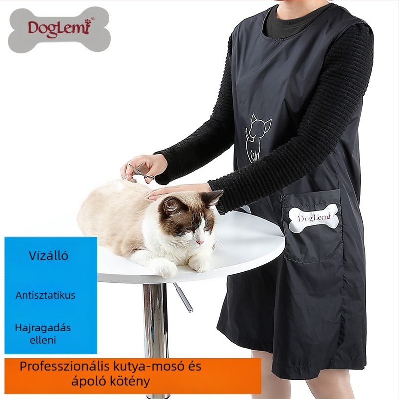 Külkereskedelmi, forró eladású kisállat-kereskedési ruhák kozmetikus professzionális munkaruhák vízálló, tapadásmentes szőrme lélegző mosókötény