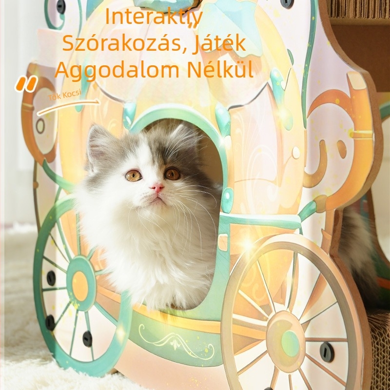 Töklámpás autós kétrétegű macskakaparó tábla macskafészek integrált tartós kopásálló dömping négy évszak univerzális macskajáték