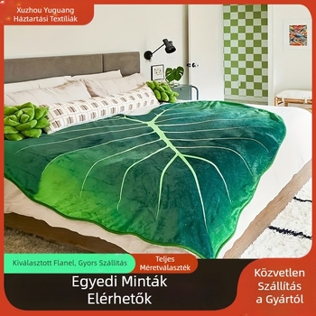 Gyári nagykereskedelmi kreatív levelek multifunkcionális kanapé takaró vastagított takaró ajándék takaró gyapjúval bélelt meleg flanel takaró