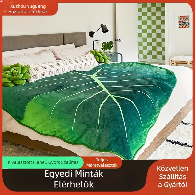 Gyári nagykereskedelmi kreatív levelek multifunkcionális kanapé takaró vastagított takaró ajándék takaró gyapjúval bélelt meleg flanel takaró