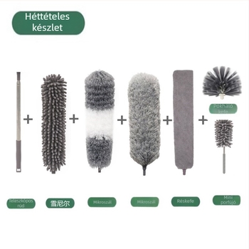 Gyári új, egypólusú, kétfejű, mikroszálas, meghosszabbított zsenília poroló, tollporoló, mennyezetseprő kefe