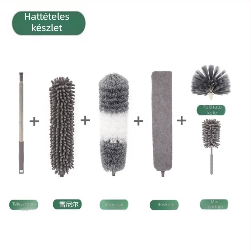 Gyári új, egypólusú, kétfejű, mikroszálas, meghosszabbított zsenília poroló, tollporoló, mennyezetseprő kefe