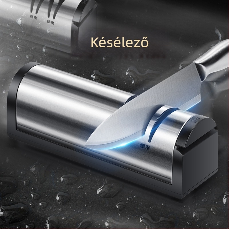 Nagykereskedelmi töltés rozsdamentes acél Whetstone teljes acél késélező olló konyhai eszközök automatikus USB késcsiszoló