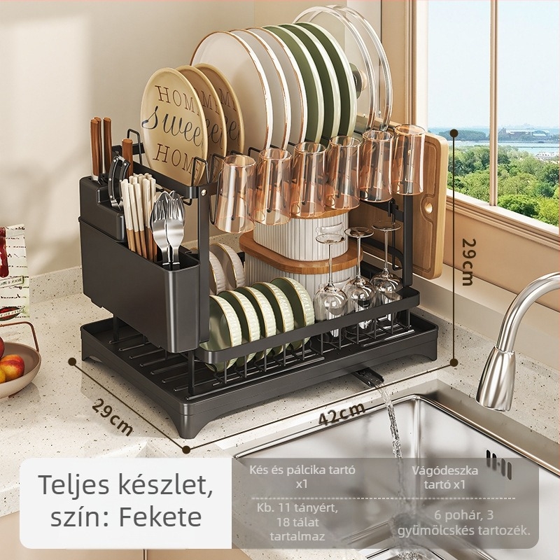 Határokon átnyúló konyhai lefolyótartó, tál- és edénytartó, tál- és edénytároló állvány, háztartási tálak és evőpálcikák, kések és villák tárolóállvány, asztali szárítótál-polc