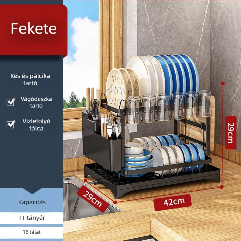 Határokon átnyúló konyhai lefolyótartó, tál- és edénytartó, tál- és edénytároló állvány, háztartási tálak és evőpálcikák, kések és villák tárolóállvány, asztali szárítótál-polc