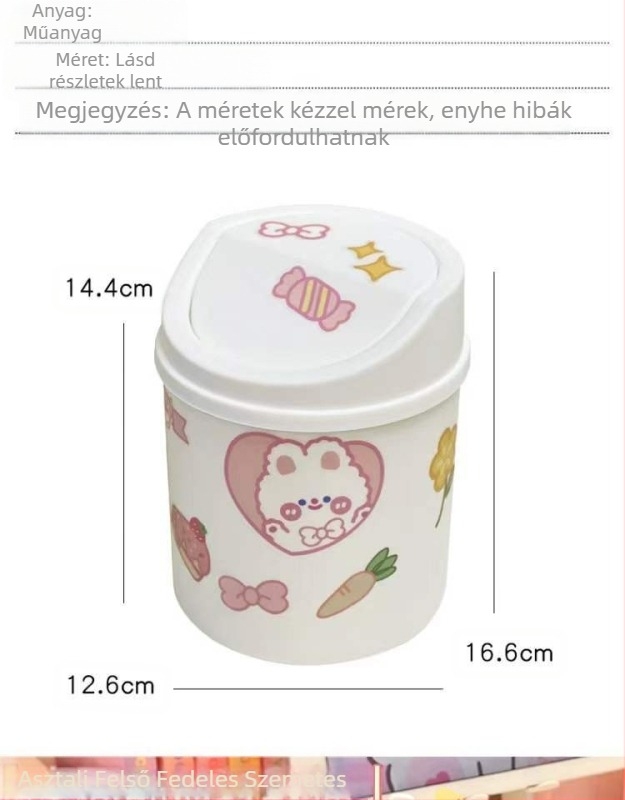 ins stílusú asztali kis szemeteskosár hálószoba új stílusú lányos szív háztartási aranyos internetes híresség mini tárolódoboz fedéllel