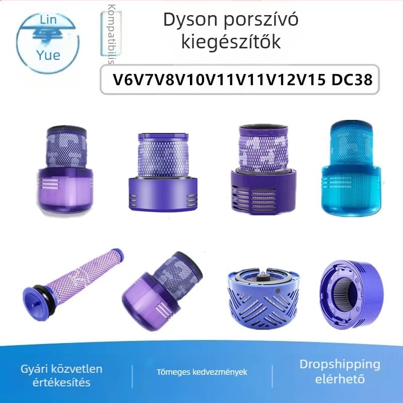 Dyson porszívó tartozékokhoz alkalmas: V6V7V8V10V11V11V12V15 DC38 első és hátsó szűrőbetét szűrőháló