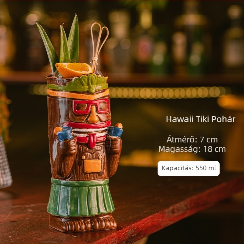 Hawaii Tiki Kupa Tiki Bögre Kreatív Koktélkupa Kerámia Kupa Bár Bor Kupa Különleges Kupa Díszek
