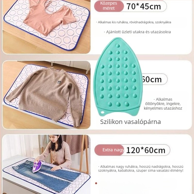 Háztartási vasalódeszka Háztartási vasalószőnyeg Hatrétegű vastagított hőszigetelés Vízálló Összecsukható Hordozható Vasalógéppel Vasaláshoz