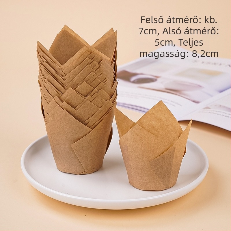 Tulipán papírpohár Amazon forró eladású tortatartó lángpohár muffin torta sütő olajálló papírtartó gyári nagykereskedelem