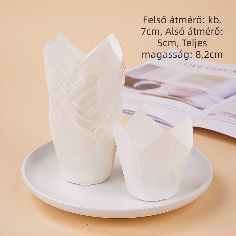 Tulipán papírpohár Amazon forró eladású tortatartó lángpohár muffin torta sütő olajálló papírtartó gyári nagykereskedelem
