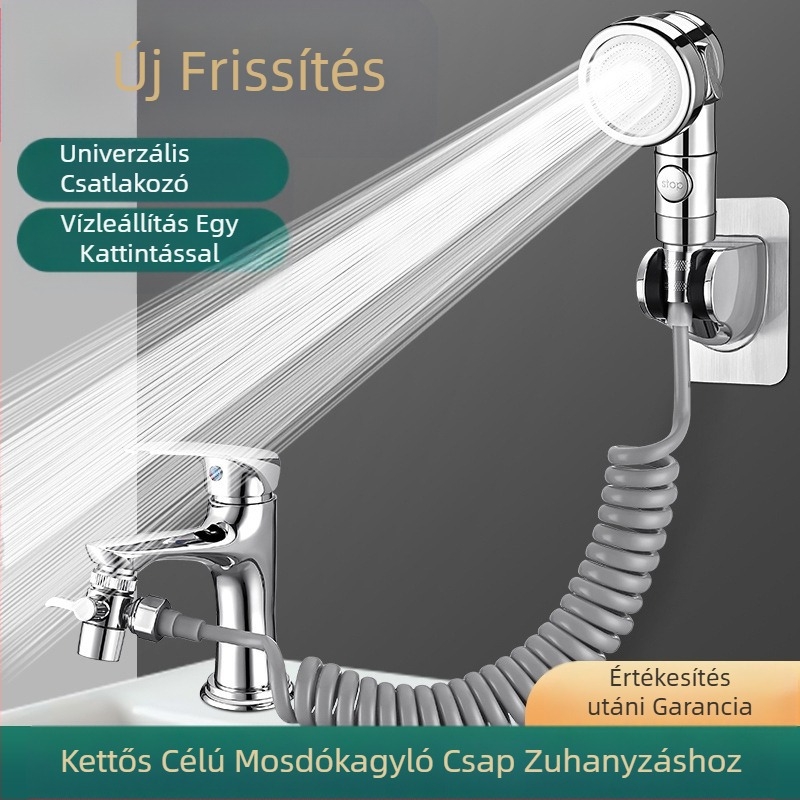 Mosdócsaptelep, teljes rézből, vízelosztó, mosdócsaptelep, utólagos zuhanyfej, külső sampon, műzuhanyfej