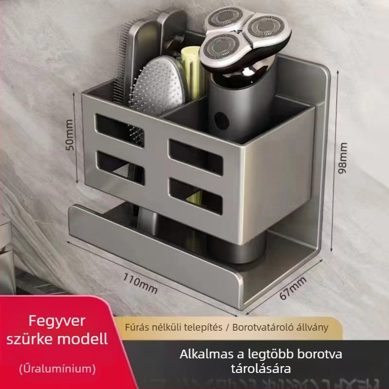 Fürdőszobai fésűtartó, lyukmentes WC, falra szerelhető WC, kozmetikai borotva, fogkefe, fogkrém tárolóhenger