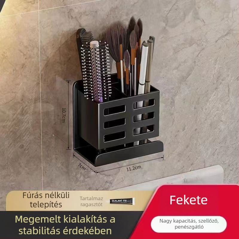 Fürdőszobai fésűtartó, lyukmentes WC, falra szerelhető WC, kozmetikai borotva, fogkefe, fogkrém tárolóhenger