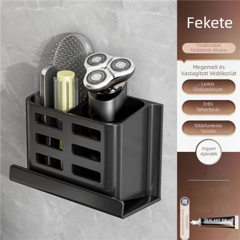 Fürdőszobai fésűtartó, lyukmentes WC, falra szerelhető WC, kozmetikai borotva, fogkefe, fogkrém tárolóhenger
