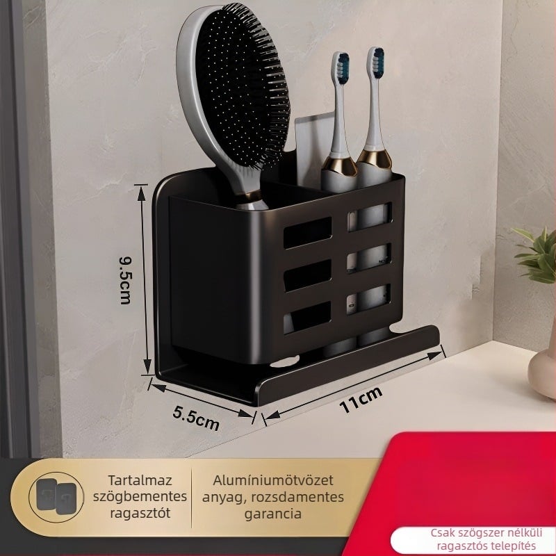 Fürdőszobai fésűtartó, lyukmentes WC, falra szerelhető WC, kozmetikai borotva, fogkefe, fogkrém tárolóhenger