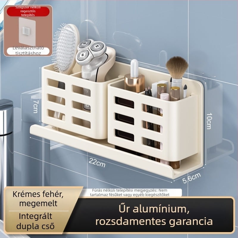 Fürdőszobai fésűtartó, lyukmentes WC, falra szerelhető WC, kozmetikai borotva, fogkefe, fogkrém tárolóhenger