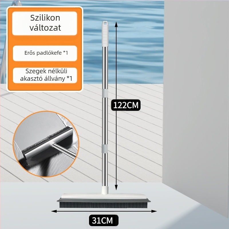 Fürdőszobai padlókefe, hosszú nyelű kefe, csempe WC, fürdőszobai kemény sörtéjű kefe, padlótisztító csempe padló szilikon kefe