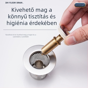 Mosdó szivárgó dugó rozsdamentes acél dezodoráló pattogó maggal prés típusú mosogató lefolyó mosdó univerzális tartozékok