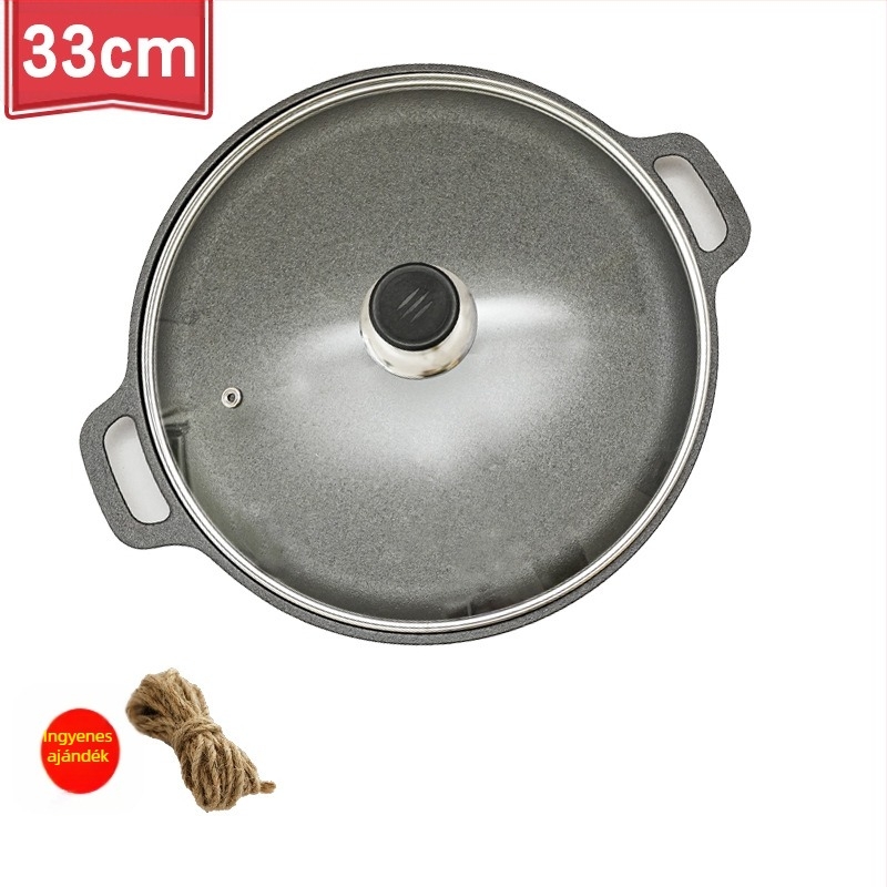 Vastagított öntöttvas palacsintasütő Bevonat nélküli palacsintasütő Öntöttvas palacsintasütő Dupla fülű serpenyő Kézi palacsintasütő Vasbevonatú tapadásmentes serpenyő