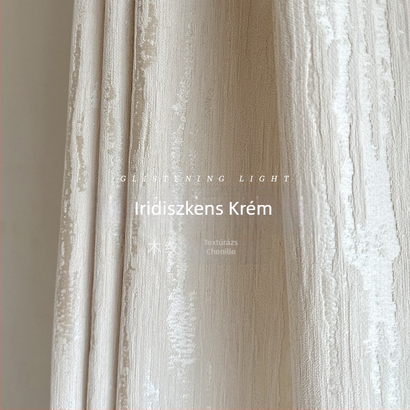Light Years francia krémszínű, nagy pontosságú, jacquard faerezetes zsenília, testreszabott, csúcskategóriás nappali, hálószoba függöny