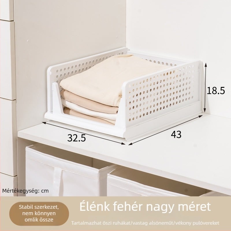 Réteges válaszfalú szekrény fiókos ruhatároló állvány hálószobai ruhatároló doboz szekrénykosár