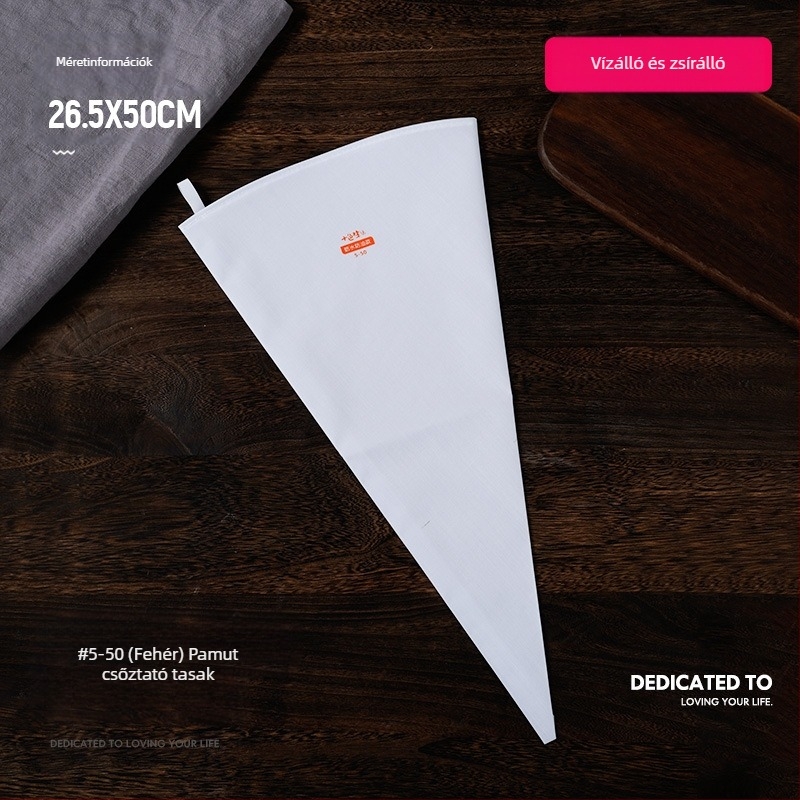 Vastag pamut cukrászzsák, kereskedelmi, nagyméretű, préselt sütizsák, krémes cukrászzsák, háztartási, újrafelhasználható