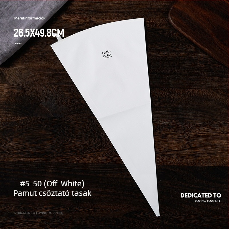 Vastag pamut cukrászzsák, kereskedelmi, nagyméretű, préselt sütizsák, krémes cukrászzsák, háztartási, újrafelhasználható