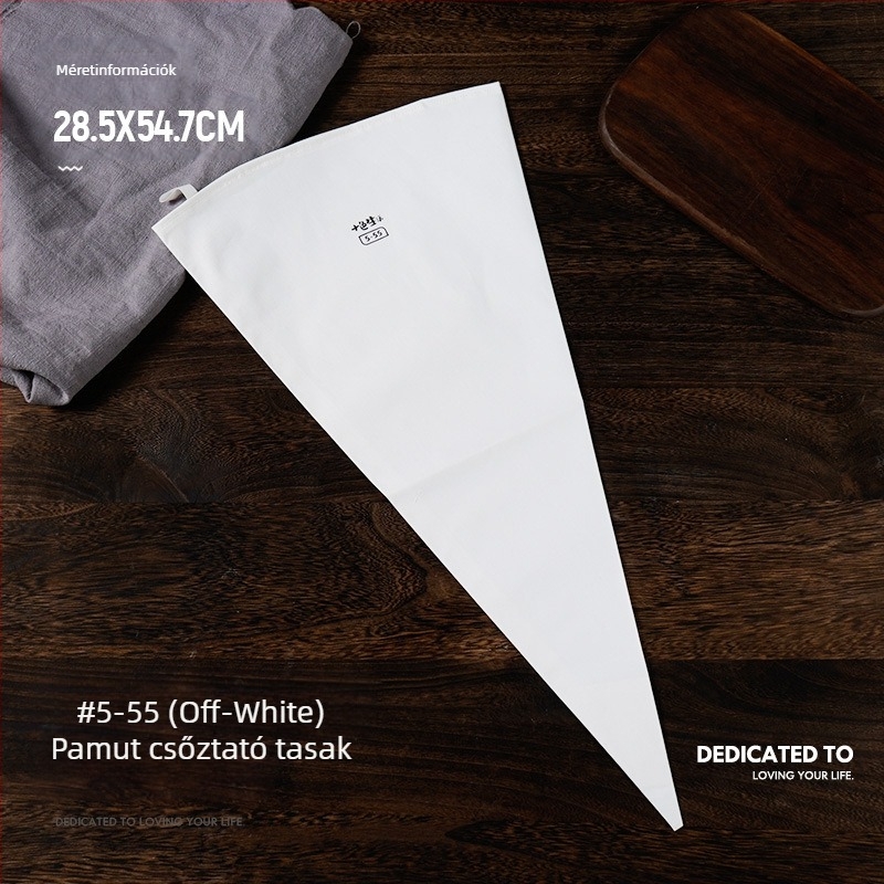 Vastag pamut cukrászzsák, kereskedelmi, nagyméretű, préselt sütizsák, krémes cukrászzsák, háztartási, újrafelhasználható