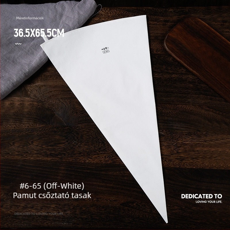 Vastag pamut cukrászzsák, kereskedelmi, nagyméretű, préselt sütizsák, krémes cukrászzsák, háztartási, újrafelhasználható