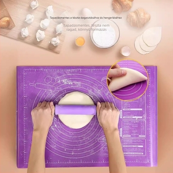 Határokon átnyúló szilikon dagasztószőnyeg élelmiszeripari sütőszőnyeg sűrített tapadásmentes puha szilikon szőnyeg háztartási méretekkel