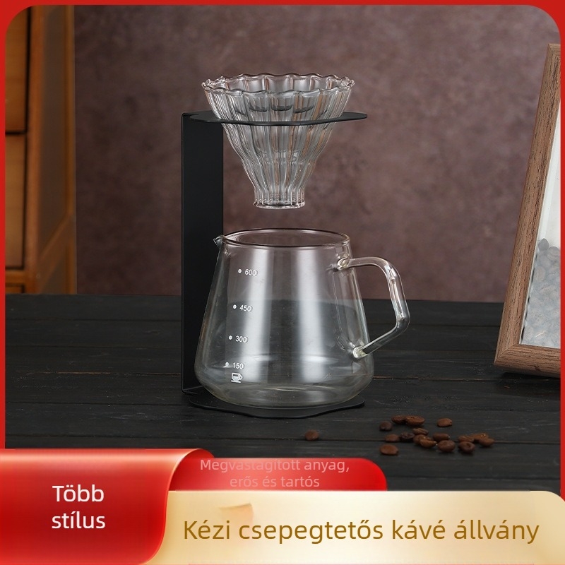 Kézi kávétartó Fém szűrőpohártartó Csepegtetőtölcsér Szűrőpohár Vastartó V60 szűrőpohártartó