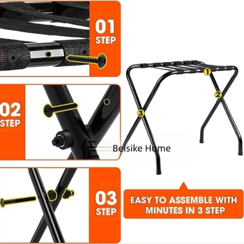 Amazon álló, X alakú konzol, összecsukható, háttámla nélküli poggyásztartó, Star hotelszobai poggyásztartó