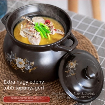Lábas egészségmegőrzés leveses fazék pörköltfazék kerámia edény gáz földfazék leveses fazék nyílt tűz magas hőmérsékletnek ellenálló háztartási pörkölt leveses fazék