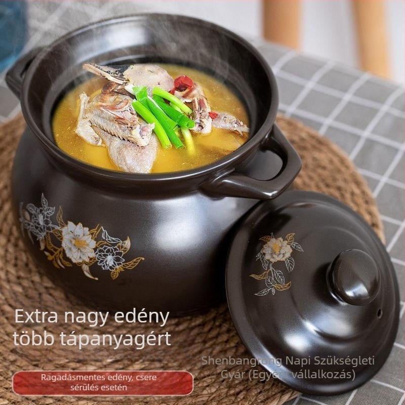 Lábas egészségmegőrzés leveses fazék pörköltfazék kerámia edény gáz földfazék leveses fazék nyílt tűz magas hőmérsékletnek ellenálló háztartási pörkölt leveses fazék