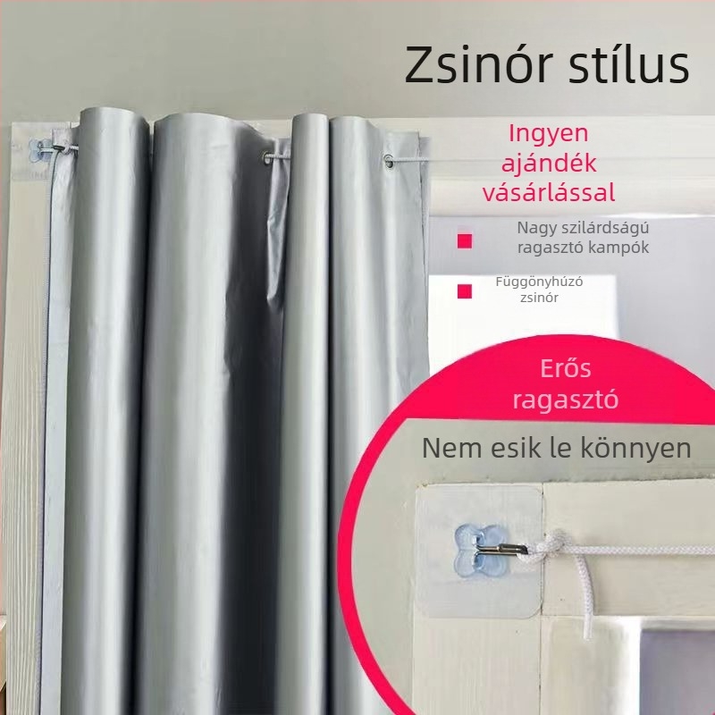 Teljes sötétítő függöny szövetből készült napernyő hálószoba erkély bérelhető szoba lyukasztás nélküli átlátszatlan kiürítés