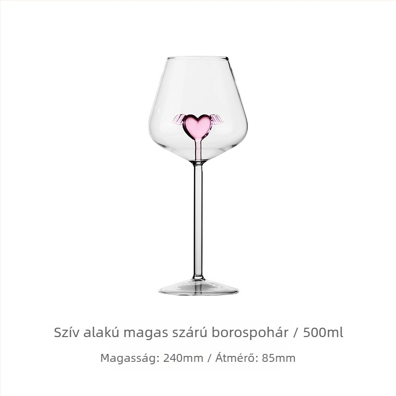 Online híresség INS stílus Északi kreatív boroszilikát üveg rózsaszín szerelmes kehely borospohár borfarok Bor Bor Bor Borospohár