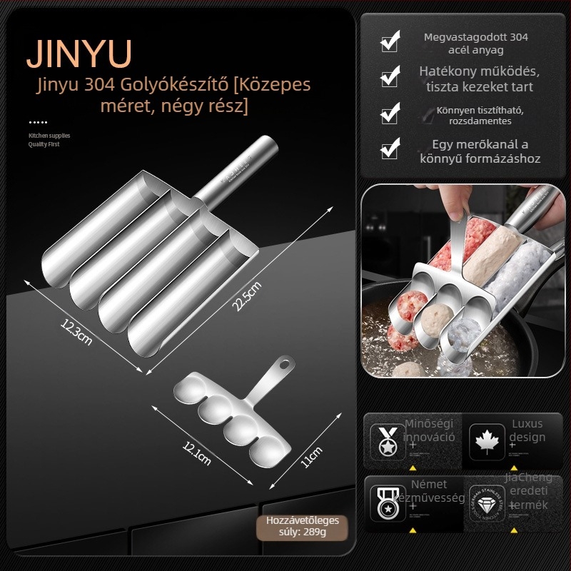 304 rozsdamentes acél háromszoros garnélarák-csúszásos húsgombóc készítő eszköz háztartási halgolyó egyetlen négyszeres húsgombóc sub forró edény tárgy