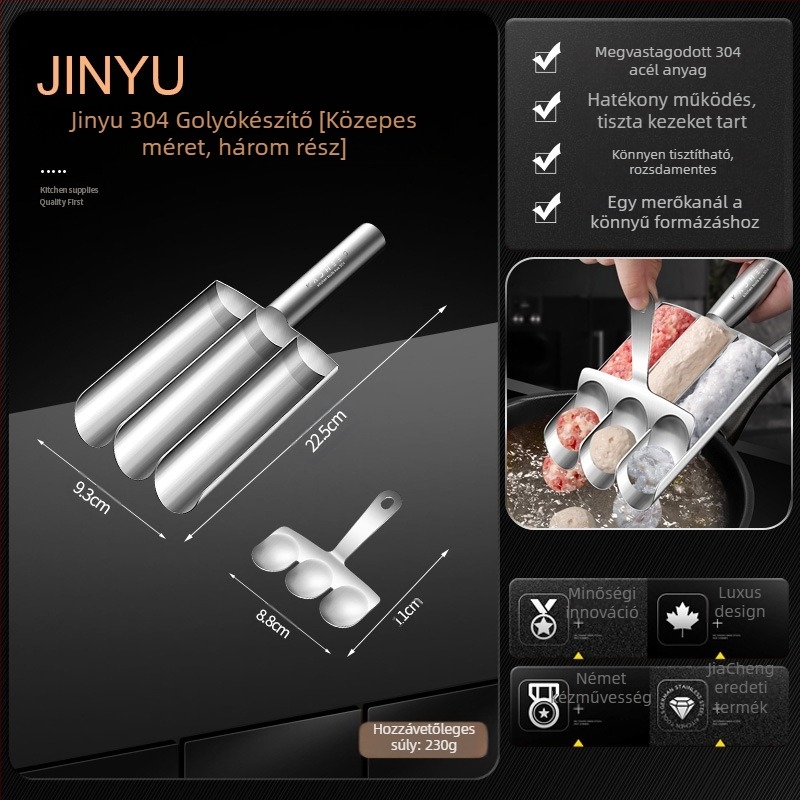 304 rozsdamentes acél háromszoros garnélarák-csúszásos húsgombóc készítő eszköz háztartási halgolyó egyetlen négyszeres húsgombóc sub forró edény tárgy