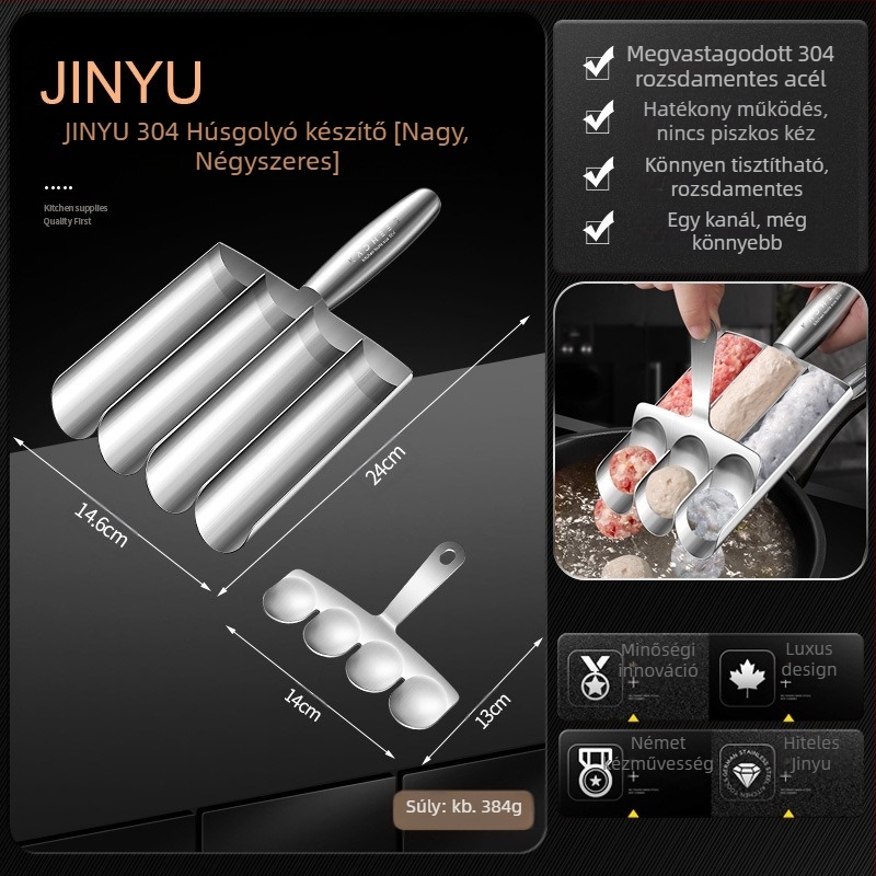 304 rozsdamentes acél háromszoros garnélarák-csúszásos húsgombóc készítő eszköz háztartási halgolyó egyetlen négyszeres húsgombóc sub forró edény tárgy