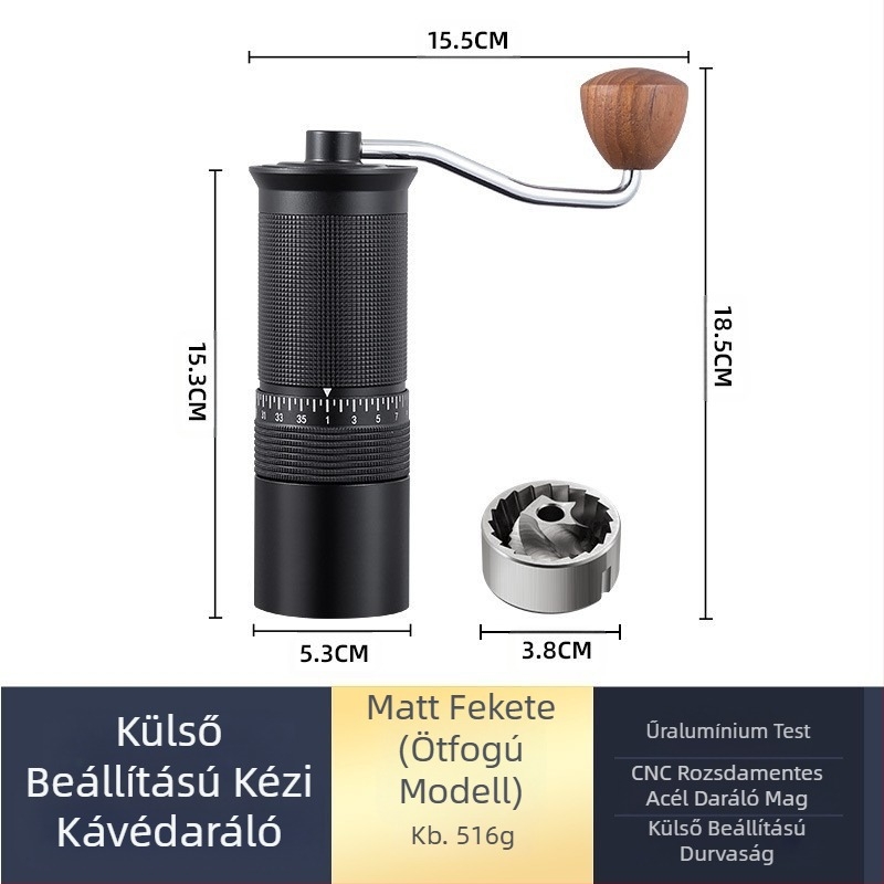 Külső kézi kávédaráló babgép kávébabdaráló gép Olasz kézi darálómalom háztartási kézi kávédaráló babgép