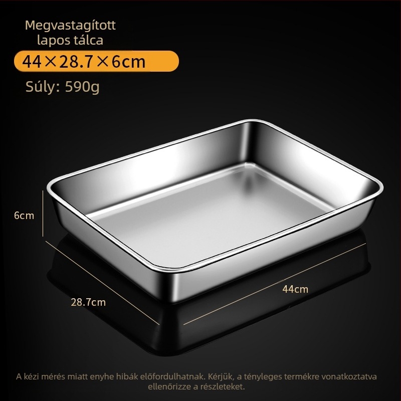 Rozsdamentes acél négyzet alakú lemez lapos lemez téglalap alakú doboz fedővel tálcával tiramisu kereskedelmi mélytálca mosogatótál