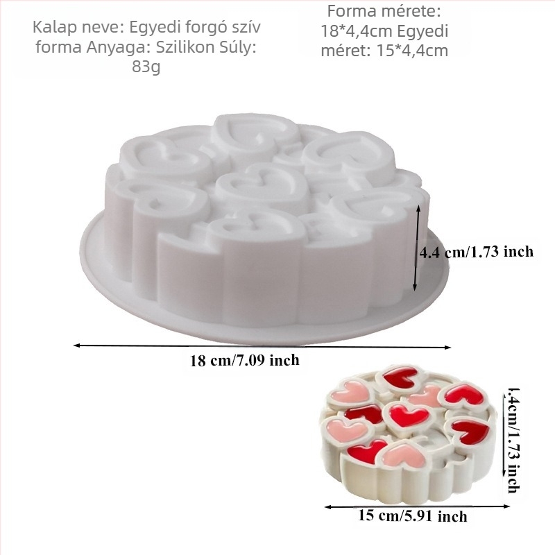 Új 6 hüvelykes forgó varrású szilikon mousse forma Valentin-napi Tanabata torta esküvői dekorációs módszerrel édes forma