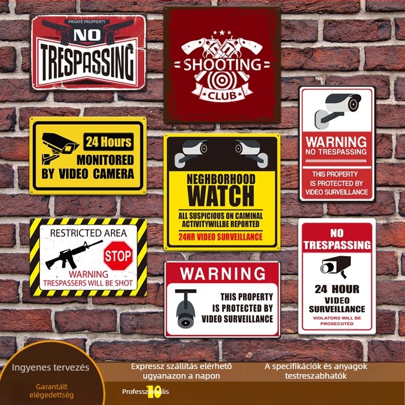 Új vintage ónfestő pisztoly dekoráció falfestmény kombinált kamerás megfigyelő falfestmény ónlemez keret nélküli függőfestmény