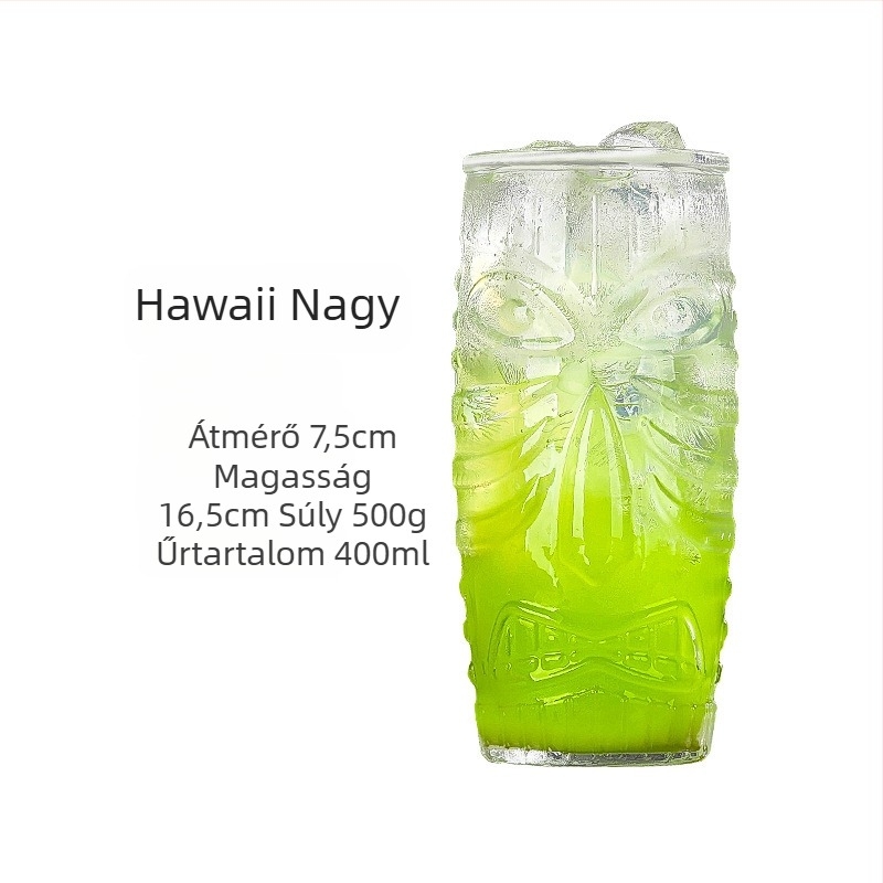 Hawaii tiki bögre tiki pohár koktélpohár grimasz bálvány sör pohár gyümölcslé gyümölcsbor hideg ital pohár