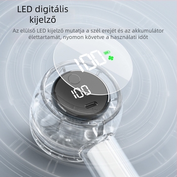 Új, 100 sebességes digitális kijelzős, nagy sebességű kézi ventilátor, kültéri hordozható, univerzális USB ventilátor, mini töltésű, kis légágyú