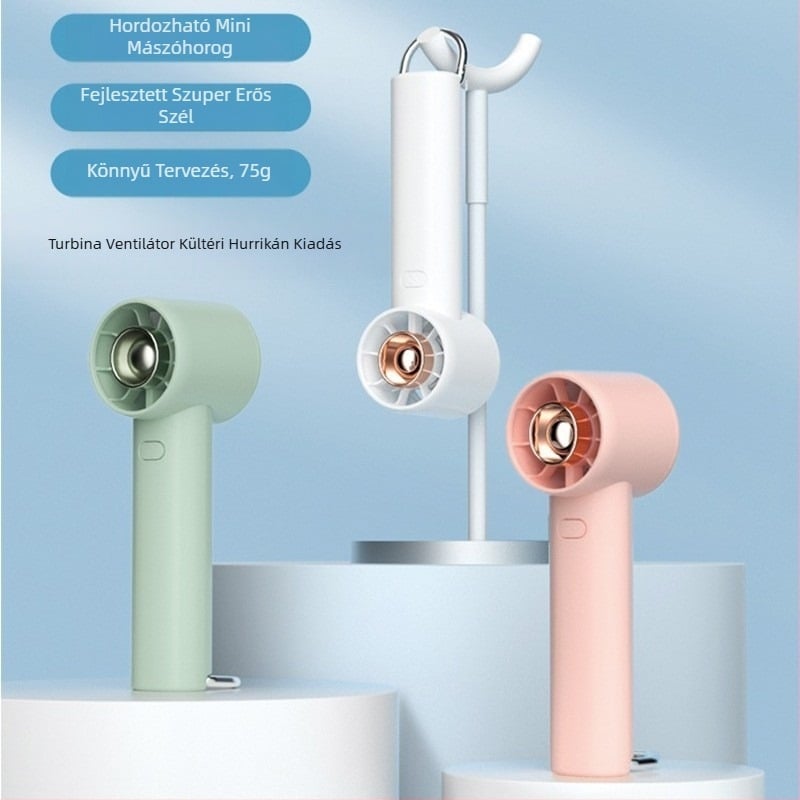 Új kis ventilátor kézi mini turbina kis USB hordozható karabiner kültéri kefe nélküli ventilátor utcai istálló nagykereskedelem