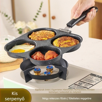 Határokon átnyúló robbanások megvastagodott négylyukú szerelmi omlett tapadásmentes serpenyőben univerzális tojásos hamburger omlett serpenyő raktáron nagykereskedelemben
