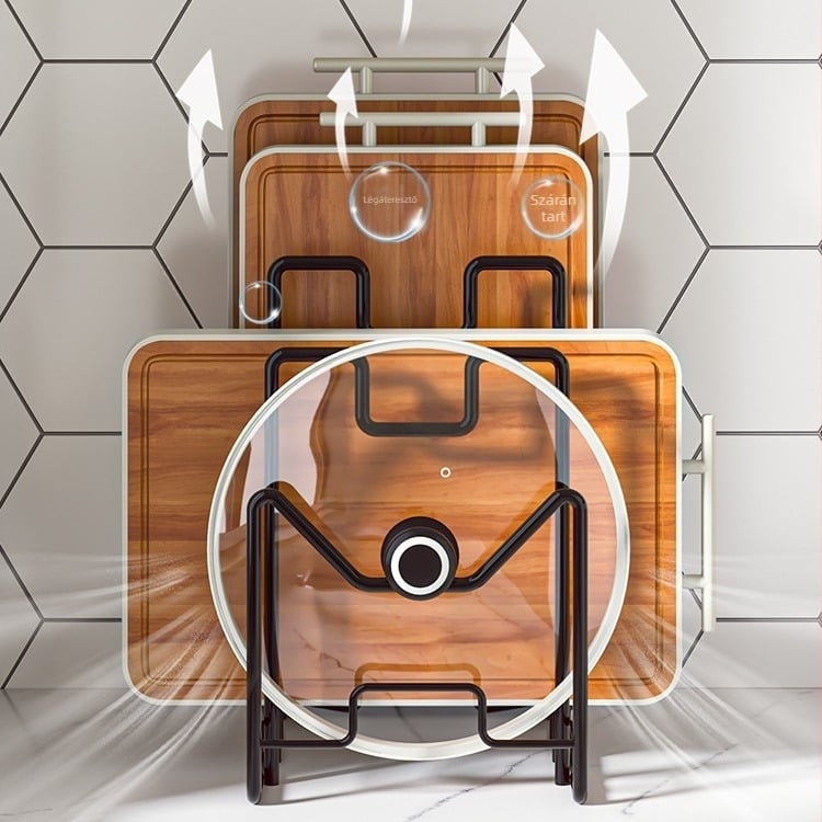 Konyhai vágódeszka tároló állvány Pult Multifunkcionális edénytakaró állvány Tároló állvány Vágódeszka tároló állvány Otthoni asztali vágódeszka állvány